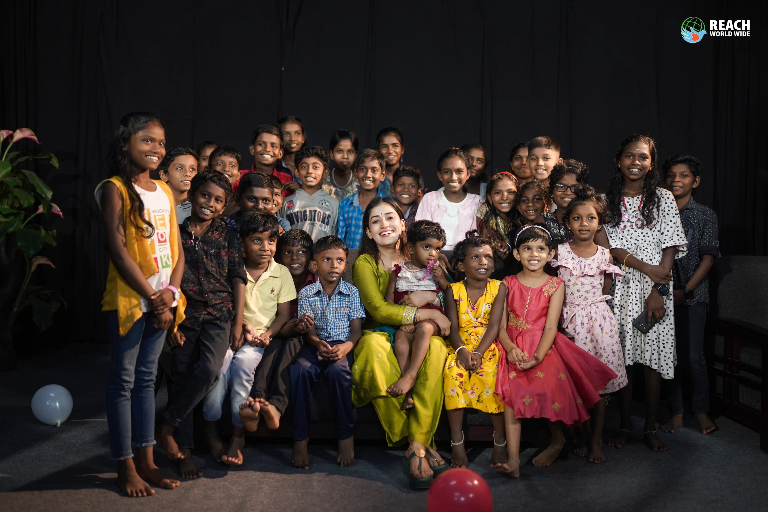 Film actress Anumol spending time with our sponsored children in Kottayam